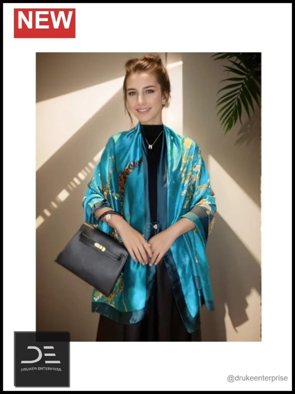 100% Silk Feeling Polyester Fashion Scarf Long Mulberry Satin Shawl Wrap